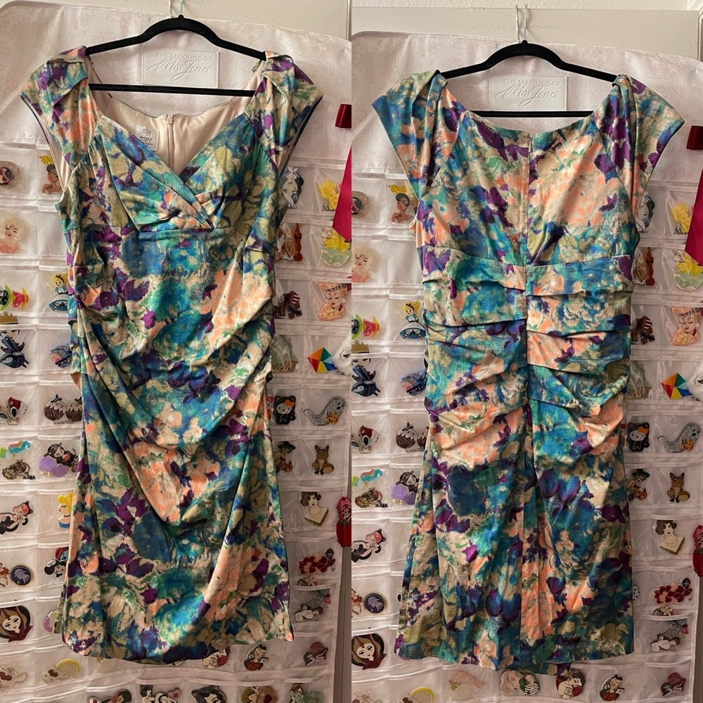 💚PRICE FIRM💚 Suzi Chin for Maggy Boutique flower bright print dress size 14